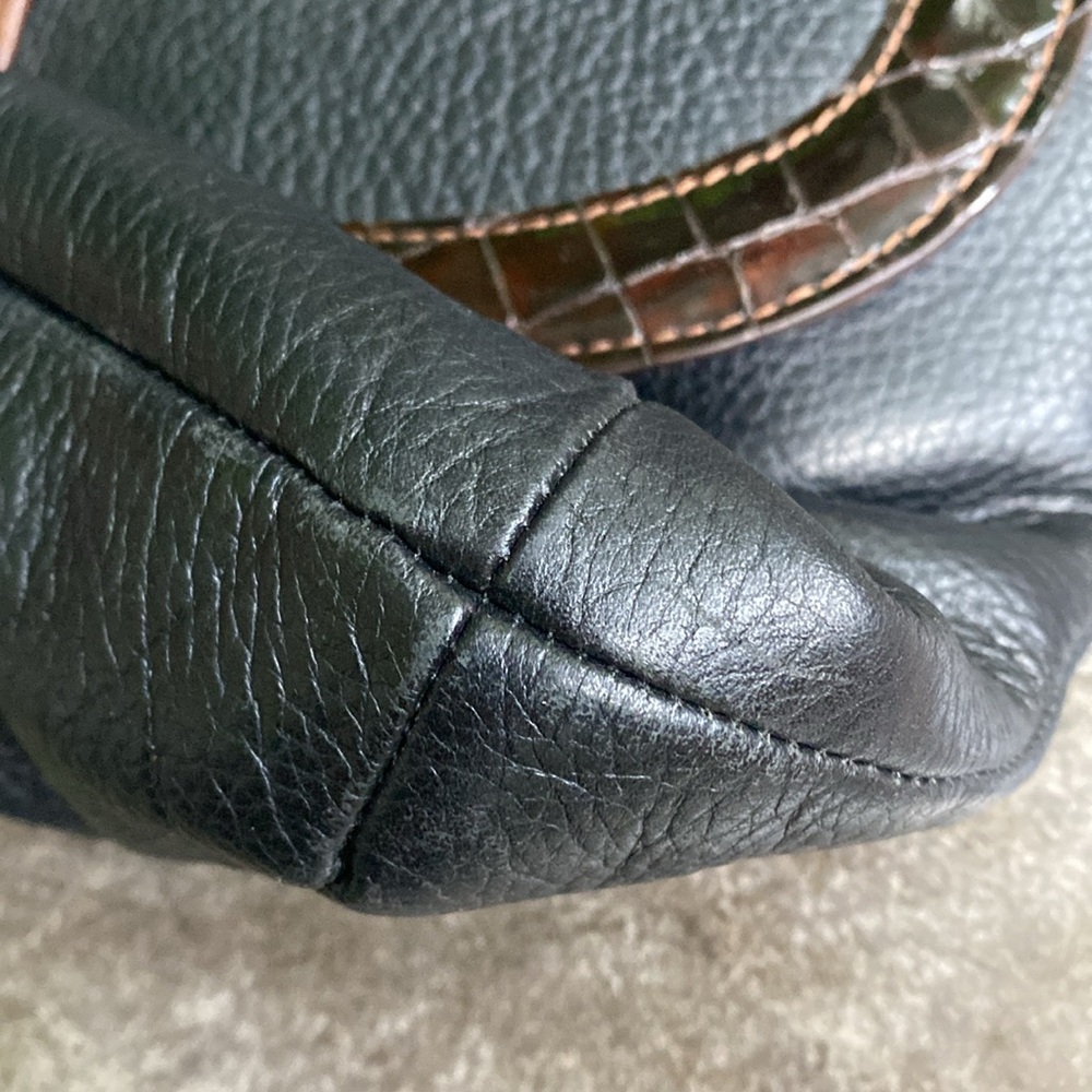 Brighton Mason black/chocolate leather bag E817805 - Picture 10 of 16